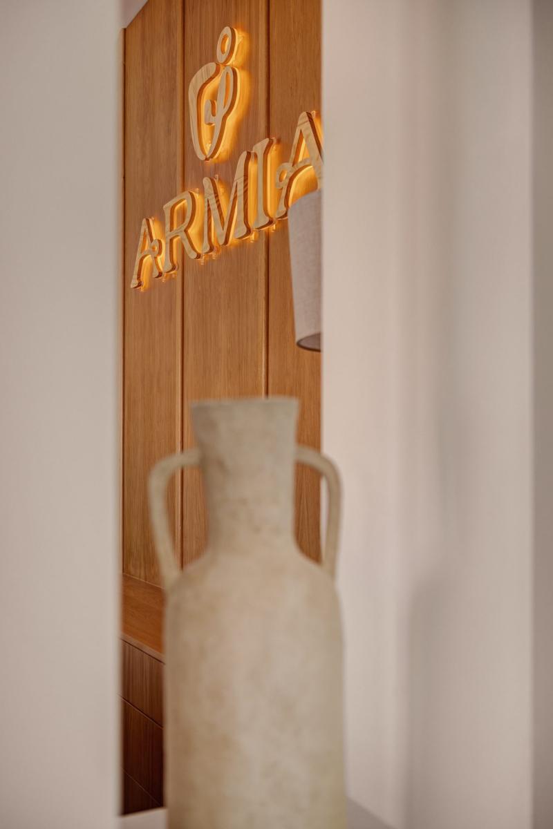 Interior detail at Armia Experience Hotel, Vári, Sýros