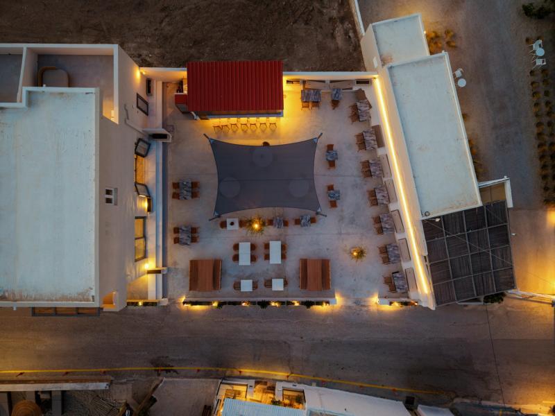 Aerial view of terrace bar, Armia Experience Hotel, Sýros