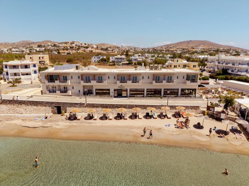 Armia Experience Hotel beachfront from above, Vári, Sýros