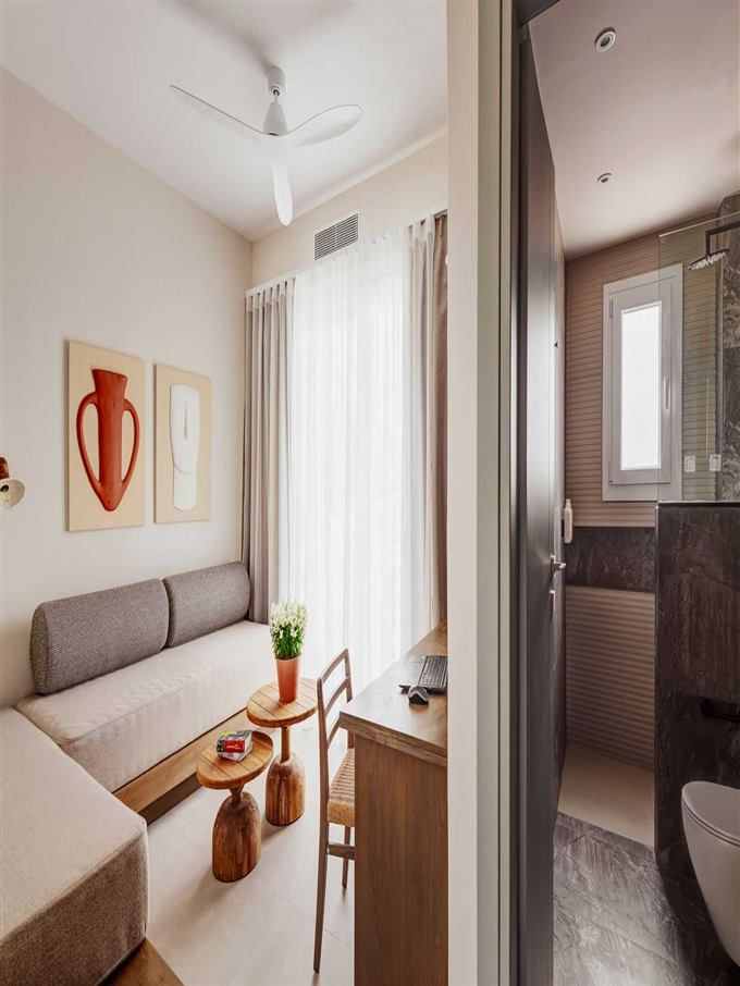 Two-Bedroom Family Suite with Sea & Garden View at Armia Experience Hotel, Vari, Syros